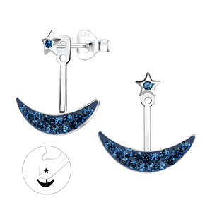 Silver Moon and Star Ear Jacket15525