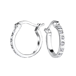 14mm Silver French Lock Hoop Earrings15554