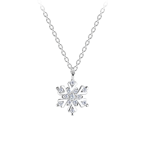 Silver Snowflake Necklace15687
