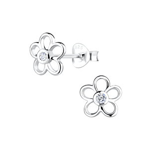 Silver Flower Stud Earrings16410