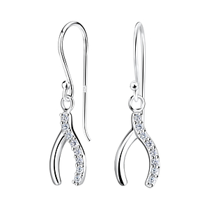 Silver Wishbone Earrings16350