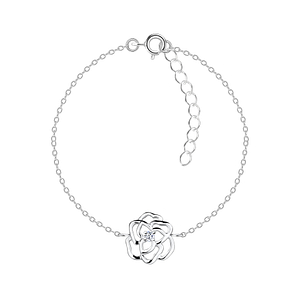 Silver Rose Flower Bracelet16473