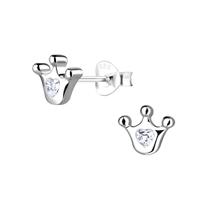 Silver Crown Stud Earrings16489