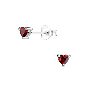 3mm Heart Cubic Zirconia Silver Stud Earrings9508