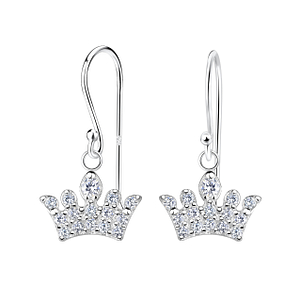 Silver Crown Earrings17360