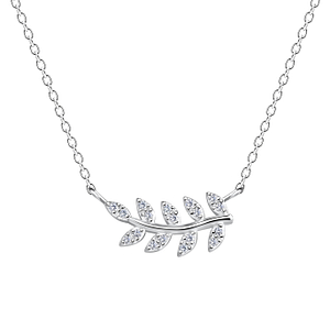 Silver Olive Leaf Necklace17273