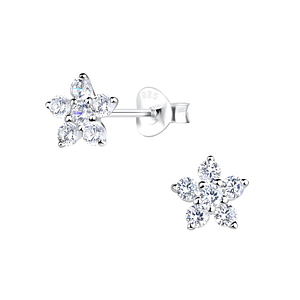 Silver Flower Stud Earrings17779