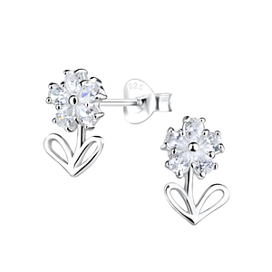 Silver Flower Stud Earrings17516