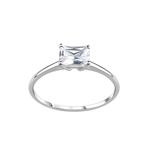4X6mm Baguette Cubic Zirconia Silver Ring 4X6mm Baguette Cubic Zirconia Silver Ring17369