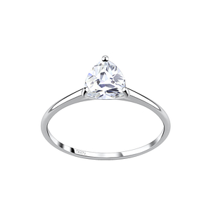 6mm Trillion Cubic Zirconia Silver Ring 6mm Trillion Cubic Zirconia Silver Ring17371