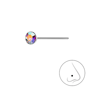 3.5mm Round Crystal Silver Nose Stud18352