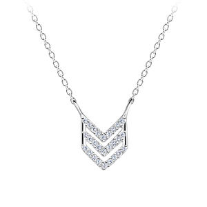 Silver Chevron Necklace18514