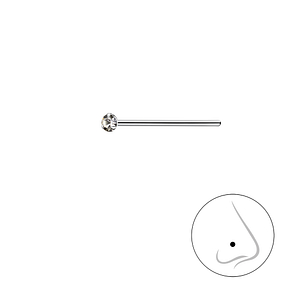 1.5mm Round Crystal Silver Nose Stud3316