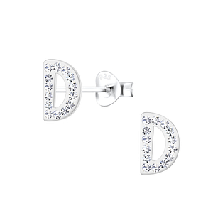 Silver Letter D Stud Earrings18701