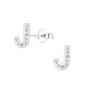 Silver Letter J Stud Earrings18709