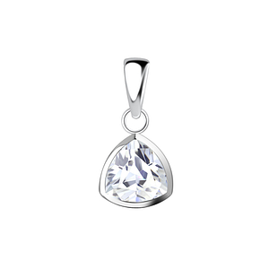 6mm Trillion Cubic Zirconia Silver Pendant18871