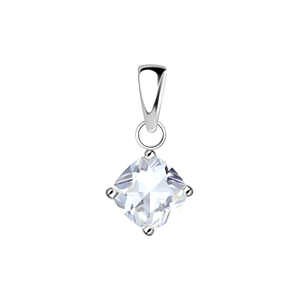 6mm Cushion Cubic Zirconia Silver Pendant18877