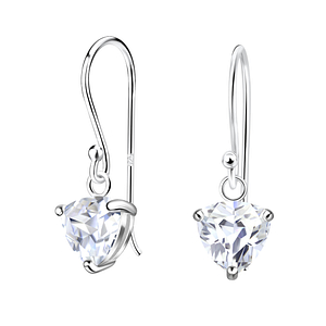 6mm Trillion Cubic Zirconia Silver Earrings18866