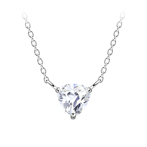 6mm Trillion Cubic Zirconia Silver Necklace18790