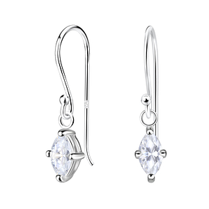 3x6mm Marquise Cubic Zirconia Silver Earrings18867