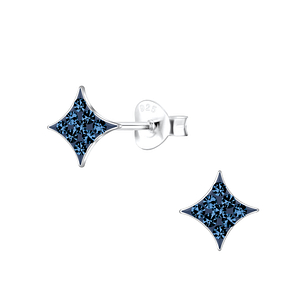Silver Diamond Shaped Stud Earrings19104
