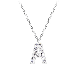 Silver Letter A Necklace18712