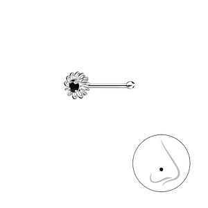 Silver Flower Nose Stud With Ball18744