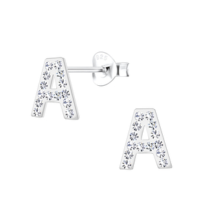 Silver Letter A Stud Earrings19253