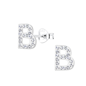 Silver Letter B Stud Earrings18699