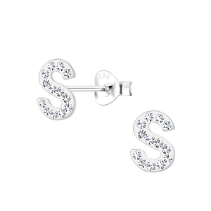 Silver Letter S Stud Earrings19195