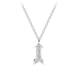 Silver Arrow Cubic Zirconia Necklace10046