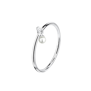 3mm Pearl Silver Charm Ring 3mm Pearl Silver Charm Ring19266