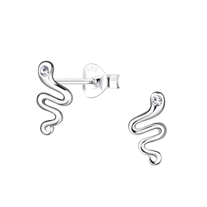 Silver Snake Stud Earrings19404