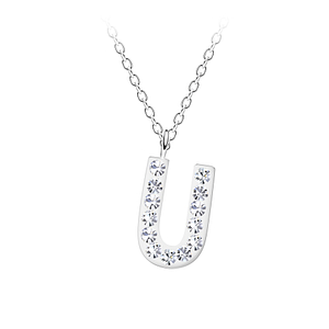Silver Letter U Necklace19548