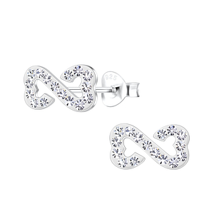 Silver Heart Infinity Stud Earrings19573