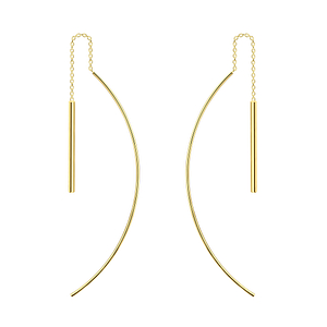 Wholesale Thread Through Bar Earrings - 925 Silver Jewelry