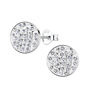 Silver Volleyball Stud Earrings20036
