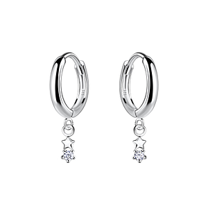 Silver Star Charm Huggie Earrings19969
