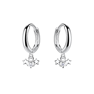 Silver Star Charm Huggie Earrings19971