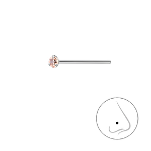 2mm Round Crystal Silver Nose Stud3317