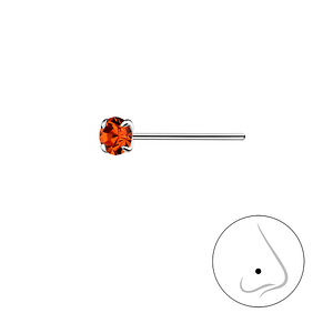 3mm Round Crystal Silver Nose Stud8830