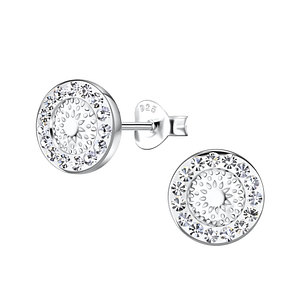 Silver Round Stud Earrings20559