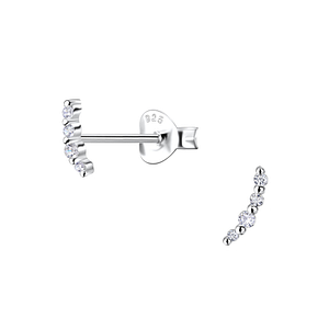 Silver Curved Stud Earrings20652