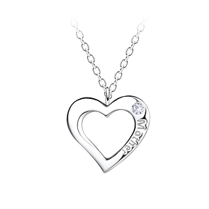 Silver Mother Heart Necklace21116