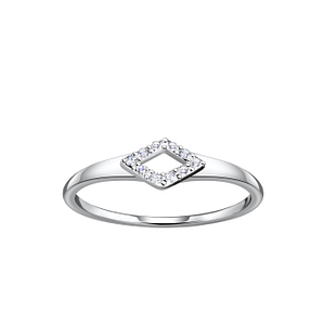 Silver Diamond Shaped Ring21436