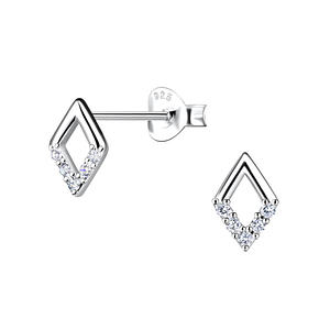 Silver Diamond Shaped Stud Earrings21657