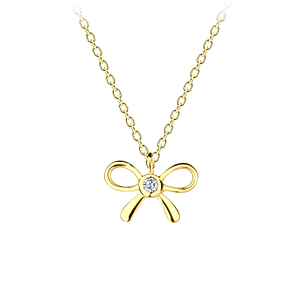 Silver Bow Necklace21595