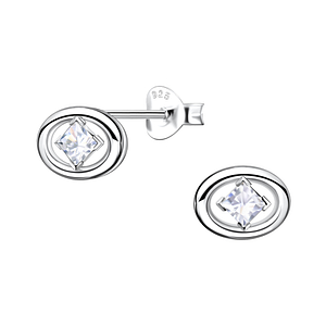 Silver Geometric Stud Earrings21760