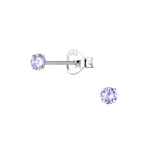 3mm Round Cubic Zirconia Silver Stud Earrings2019