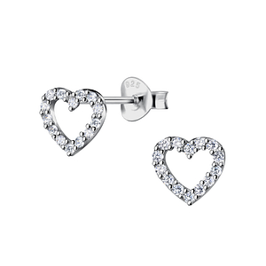 Silver Heart Stud Earrings22216